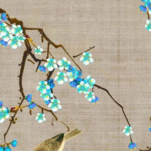 Chinese-Style Blue Plum Flowers Wallpaper