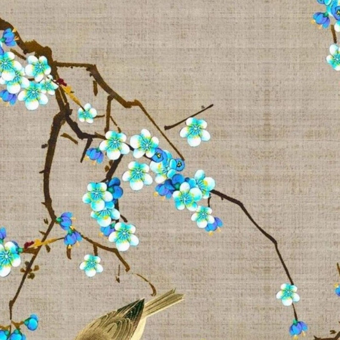 Chinese-Style Blue Plum Flowers Wallpaper