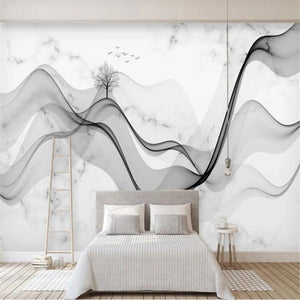 Chinese-Style Abstract Black Ink Landscape Wallpaper