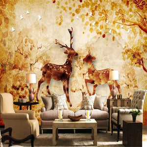 3D Forest elk wallpaper