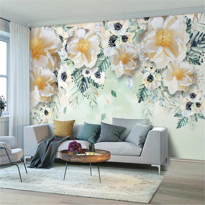 3D Idyllic flowers wallpaper