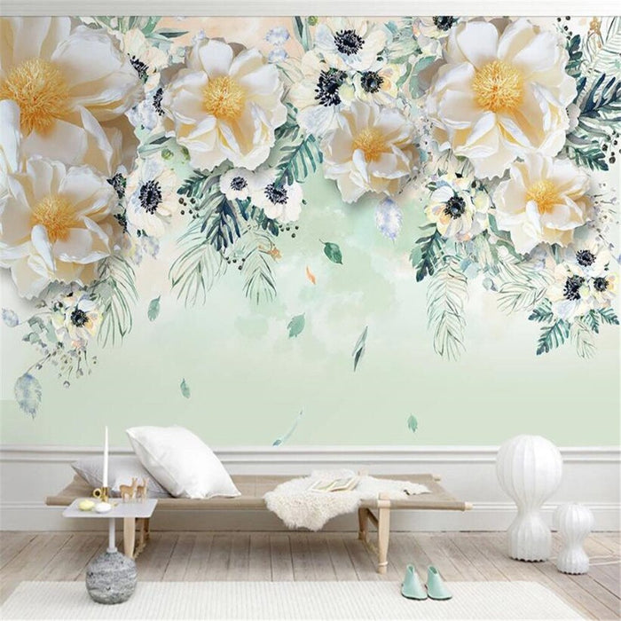 3D Idyllic flowers wallpaper