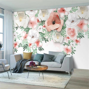3D Idyllic beautiful flowers wallpaper