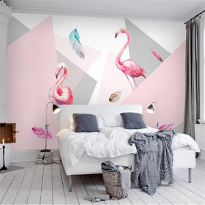 3D Minimalist flamingo wallpaper