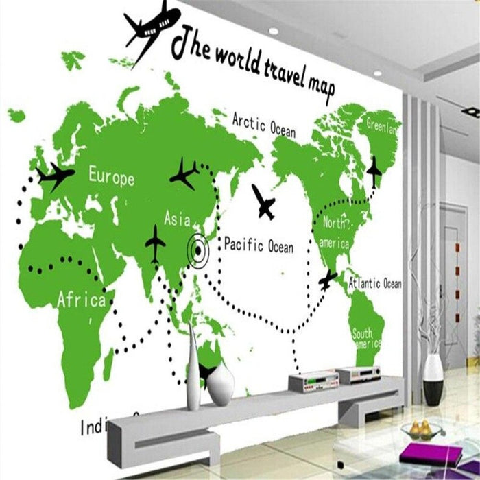 3D Travelling World Map Wallpaper