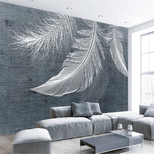 3D White feather wallpaper