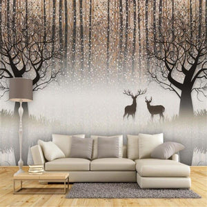 Nostalgic Forest Elk Wallpaper