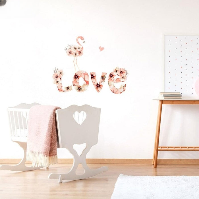 Flower Flamingo DIY PVC Wall Stickers