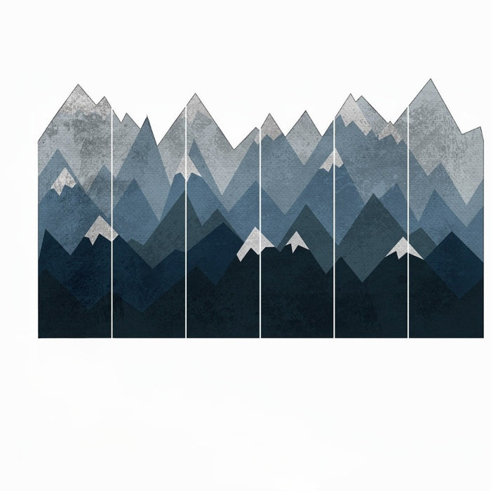 Blue Grunge Mountain Wall Sticker for Kids Room