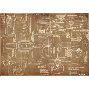 P-40 Retro Military Plane Scientific Blueprint Wallpaper