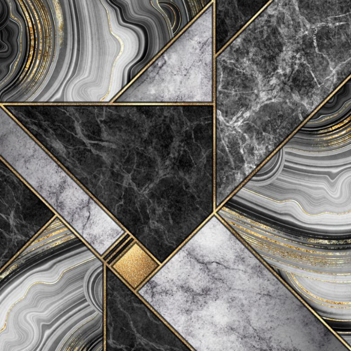Abstract Geometric Shaped Marble Stone Wallpaper