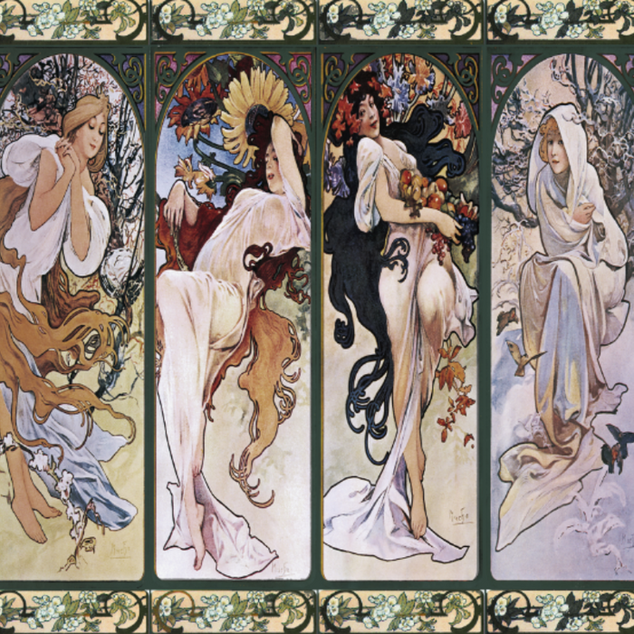 Church Window Glass Abstract Female Goddesses Wallpaper