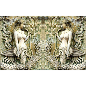 Luxurious Sculpted Stone Female Statue Abstract Wallpaper