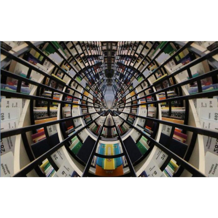 Unique Circular Photography Library Book Shelves Wallpaper
