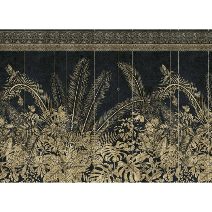 Gold Classic Plants Design Wallpaper