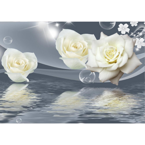 White Roses On Water Wallpaper