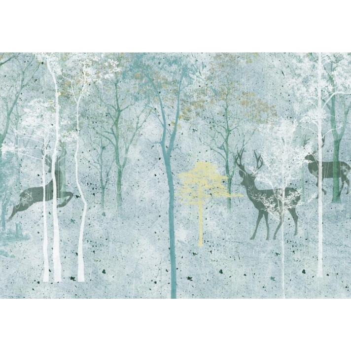 Deers and Trees Illustration Wallpaper