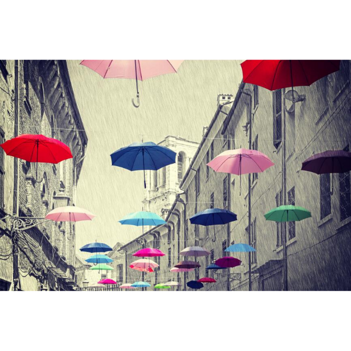 Street With Umbrellas Wallpaper