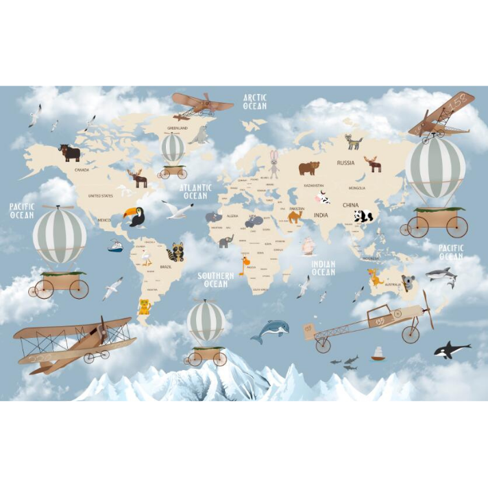 Animal World Map Wallpaper