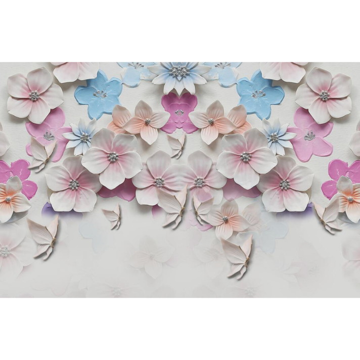 3D Multicolor Flowers Wallpaper